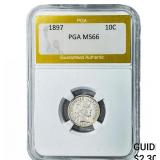 1897 Barber Dime PGA MS66