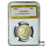1952 Washington Carver Half Dollar PGA MS67 Washin