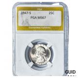 1947-S Washington Silver Quarter PGA MS67