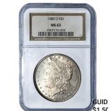 1880-O Morgan Silver Dollar NGC MS63