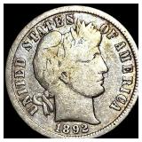 1892-S Silver Barber Dime NICELY CIRCULATED