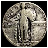 1927-S Silver Standing Liberty Quarter LIGHTLY CIR