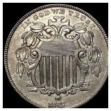 1867 Shield Nickel CHOICE AU