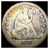 1876-CC Silver Seated Liberty Quarter NICELY CIRCU