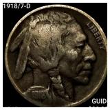 1918/7-D Buffalo Nickel NEARLY UNCIRCULATED