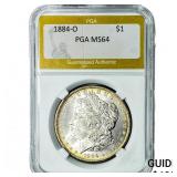 1884-O Morgan Silver Dollar PGA MS64
