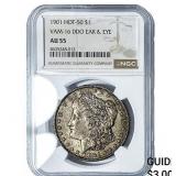1901 Morgan Silver Dollar NGC AU55 VAM -16 DDO Ear