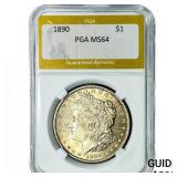1890 Morgan Silver Dollar PGA MS64