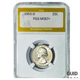 1953-D Washington Silver Quarter PGA MS67+