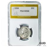 1934 Washington Silver Quarter PGA MS66