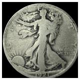 1921 Silver Walking Liberty Half Dollar  NICELY C