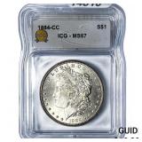 1884-CC Morgan Silver Dollar ICG MS67