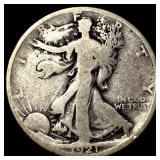 1921-D Silver Half Dollar LIGHTLY CIRCULATED