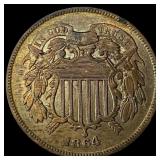 1864 Two-Cent Piece CHOICE AU