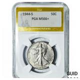 1944-S Walking Liberty Half Dollar PGA MS66+