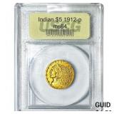 1912 $5 Gold Half Eagle USCG MS64