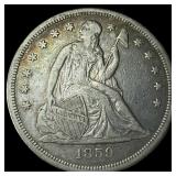1859-O Silver Seated Liberty Dollar NEARLY  UNCIR