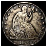 1858-S Silver Half Dollar CHOICE AU