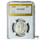 1935 Walking Liberty Half Dollar PGA MS66
