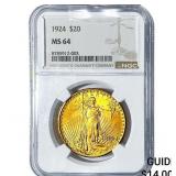 1924 $20 Gold Double Eagle NGC MS64