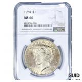 1924 Silver Peace Dollar NGC MS66