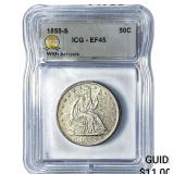 1855-S Seated Liberty Half Dollar ICG EF45