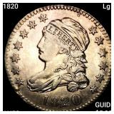 1820 Lg 0 Capped Bust Dime CHOICE AU