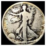 1921 Silver Walking Liberty Half Dollar ABOUT UNCI