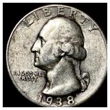 1938 Silver Washington Quarter NEARLY UNCIRCULATED