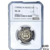 1749-MO Colonial Spain Silver 2 Reales NGC VG10