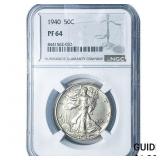 1940 Walking Liberty Half Dollar NGC PF64