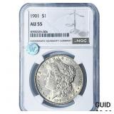1901 Morgan Silver Dollar NGC AU55