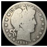 1904-S Barber Half Dollar LIGHTLY CIRCULATED