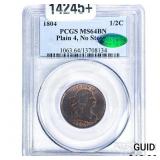 1804 Draped Bust Half Cent PCGS MS64 BN