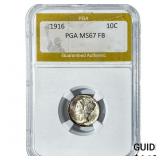 1916 Mercury Silver Dime PGA MS67 FB