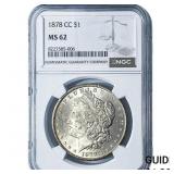 1878-CC Morgan Silver Dollar NGC MS62