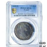 1662-L 1/2 Ecu France PCGS AU55