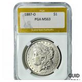 1887-O Morgan Silver Dollar PGA MS63
