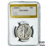 1939-S Walking Liberty Half Dollar PGA MS64