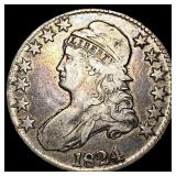 1824 Capped Bust Half Dollar ABOUT UNCIRCULATED