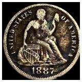 1887 Seated Liberty Dime NICELY CIRCULATED