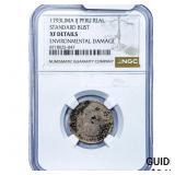 1793 Lima Colonial Spain Silver 1 Real NGC XF Deta
