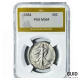 1937 Walking Liberty Half Dollar PGA MS64