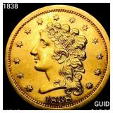 1838 $2.50 Gold Quarter Eagle UNCIRCULATED