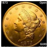 1873 Open 3 $20 Gold Double Eagle CHOICE BU+
