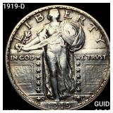 1919-D Standing Liberty Quarter CHOICE AU