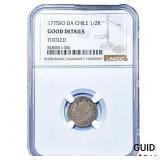 1775 Colonial Spain Silver 1/2 Real NGC G Details