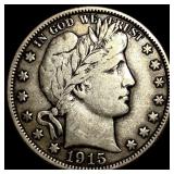 1915-S Silver Barber Half Dollar NEARLY UNCIRCULAT