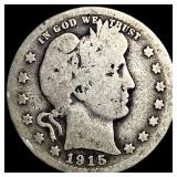 1915-S Silver Barber Quarter NICELY CIRCULATED