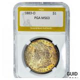 1883-O Morgan Silver Dollar PGA MS63